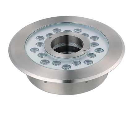 18W boîtier en acier inoxydable lumière de fontaine LED avec diamètre de trou du milieu 65mm